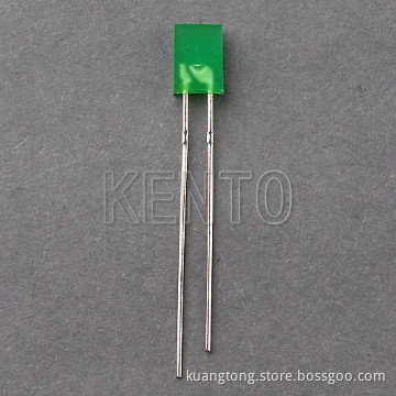 2X5mm Square Green Diffused Lens  LED Lamp